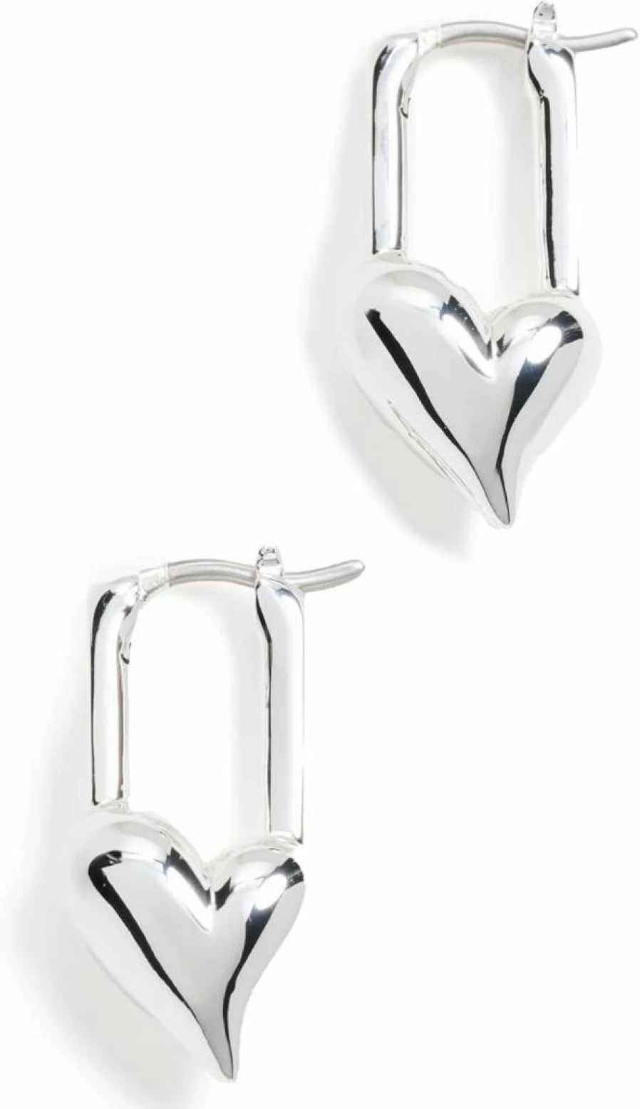 JENNY BIRD Women's Padlock Heart Huggie Hoop Earrings