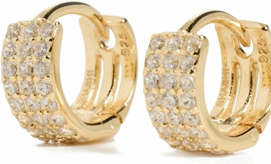 SHASHI Women's Lara Huggie Hoop Earrings - Gold Plated Huggie Hoops for Women
