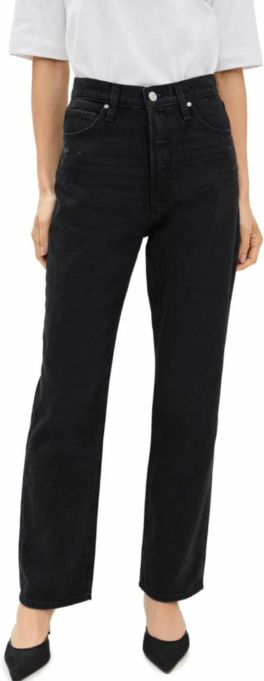 PAIGE Women's Sawyer High-Rise Slim Jeans - Classic Blue Denim Pants for Women