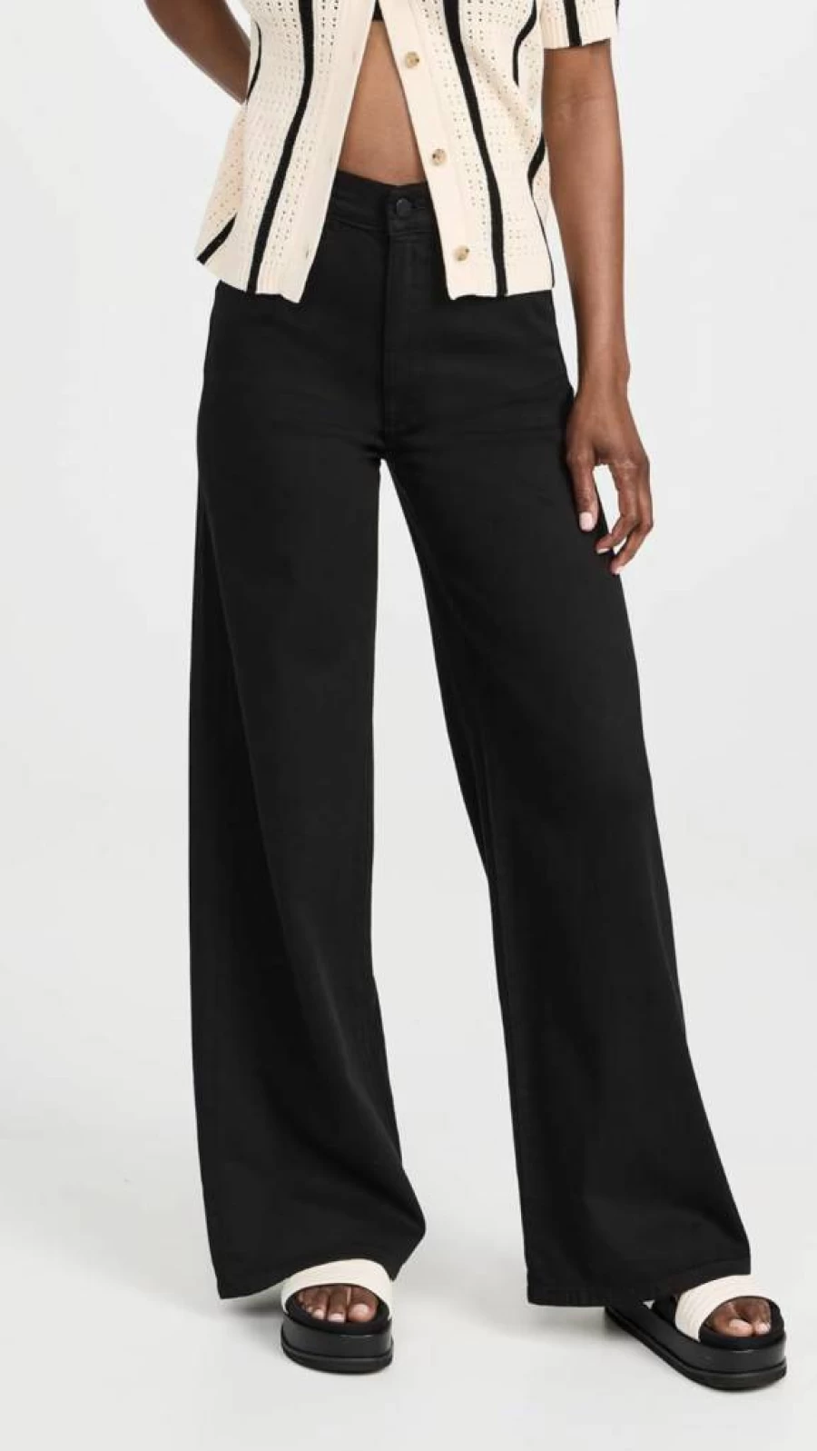 DL1961 Women's High Rise Wide Leg Jeans - Vintage Hepburn Style Denim Pants