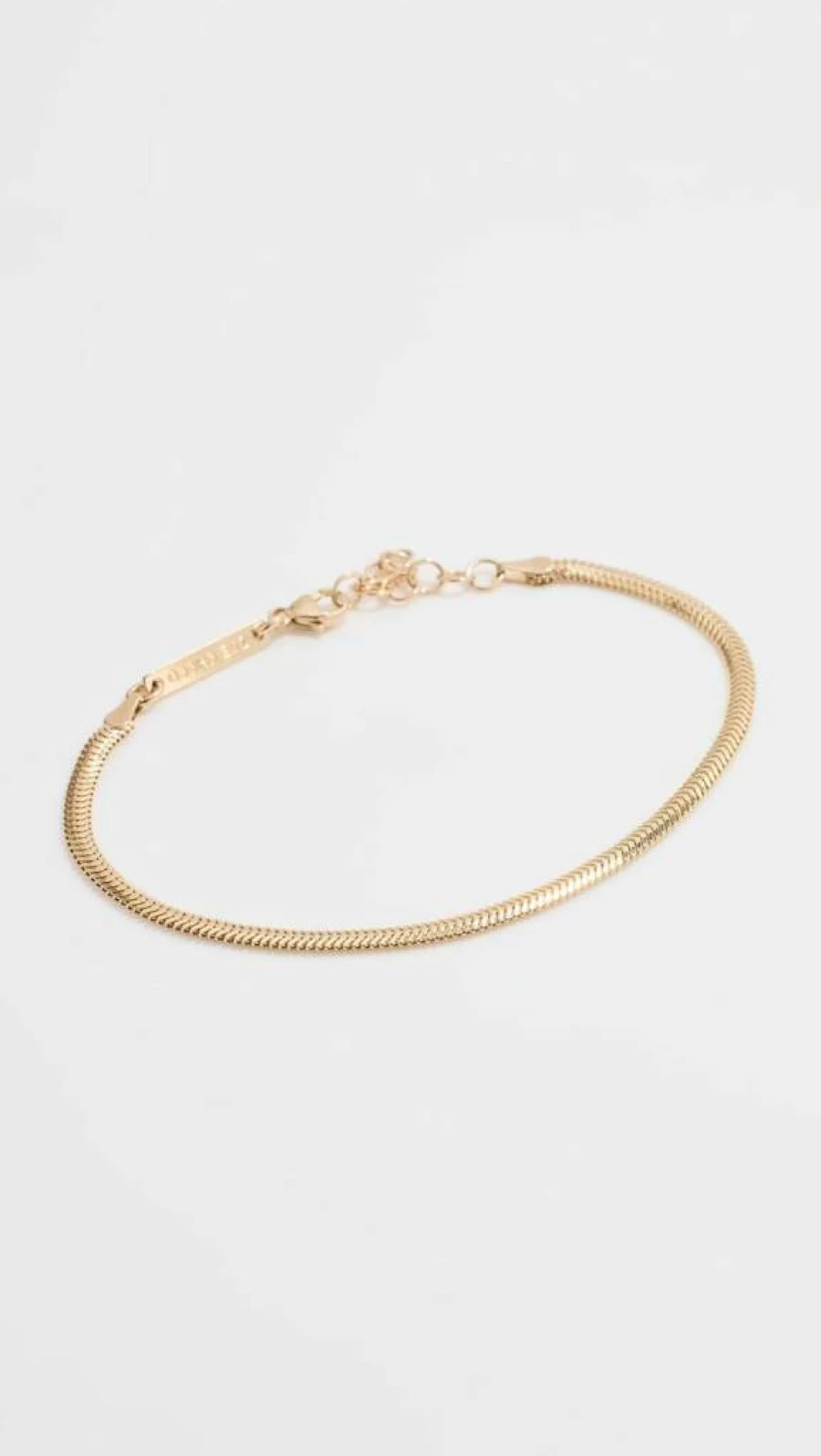 ZOE CHICCO 14K Gold Oval Snake Chain Bracelet for Women - Minimalist Dainty Snake Jewelry
