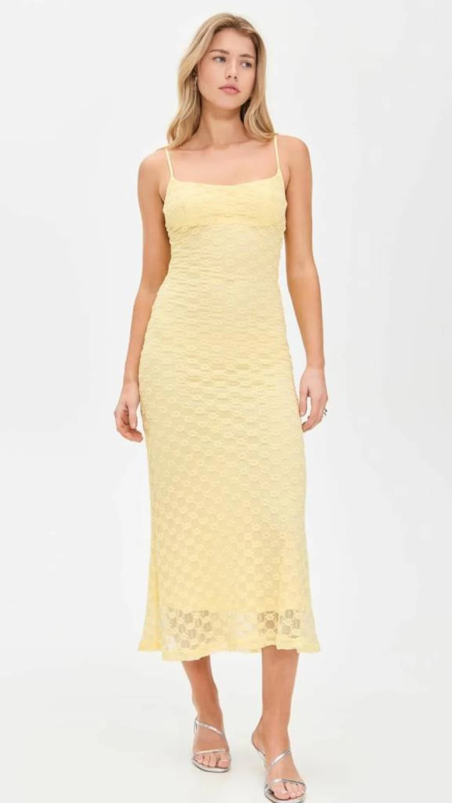 Bardot Adoni Mesh Midi Dress for Women - Elegant Flowy Summer Dress with Breathable Fabric