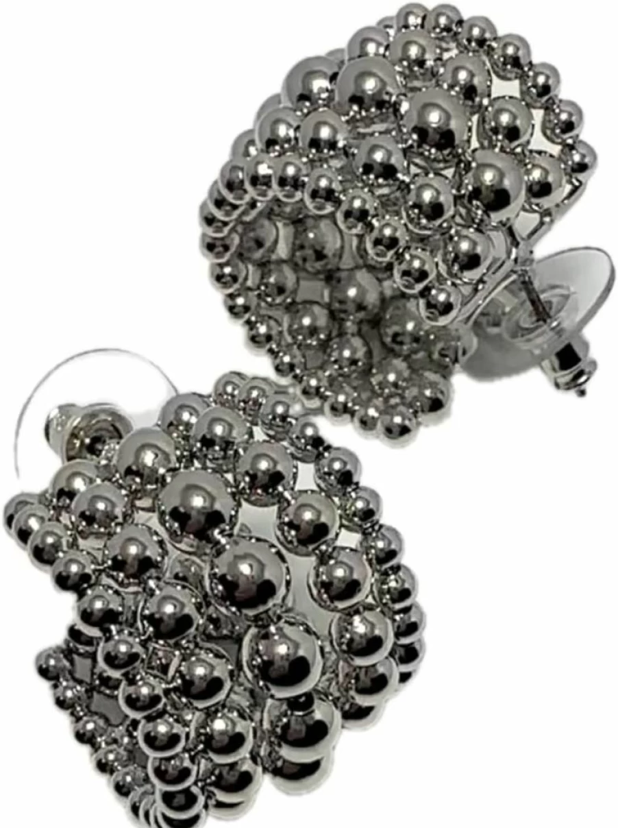 Kenneth Jay Lane Gold Beaded Hoop Earrings for Women - Pierced Elegant Jewelry