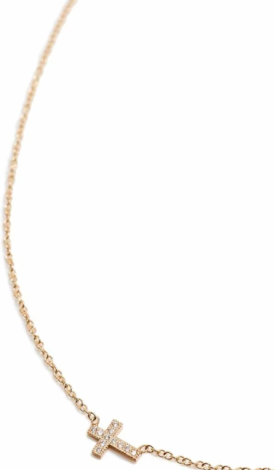 ZOE CHICCO 14K Gold Midi Bitty Horizontal Cross Pendant Necklace for Women