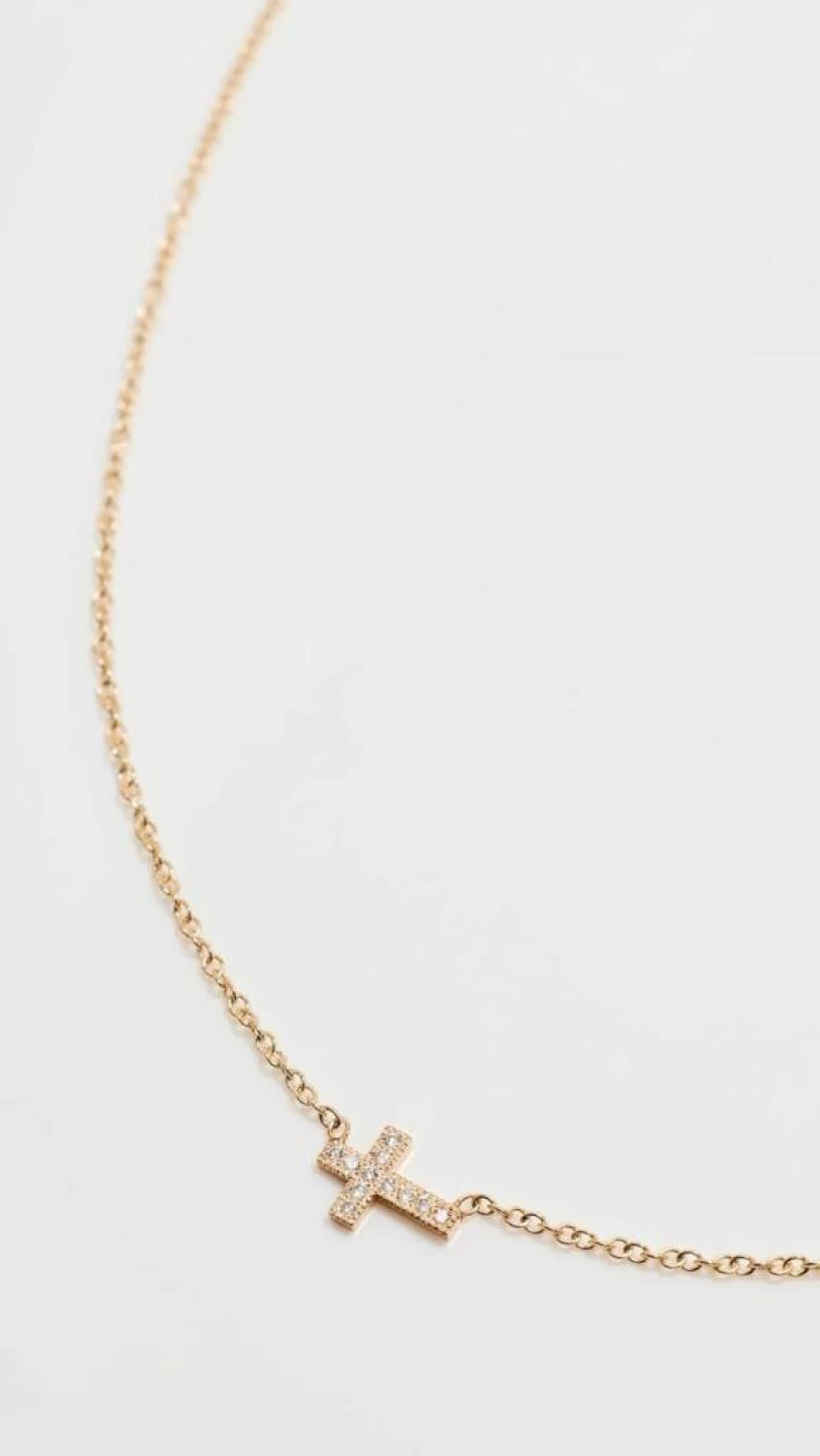 ZOE CHICCO 14K Gold Midi Bitty Horizontal Cross Pendant Necklace for Women