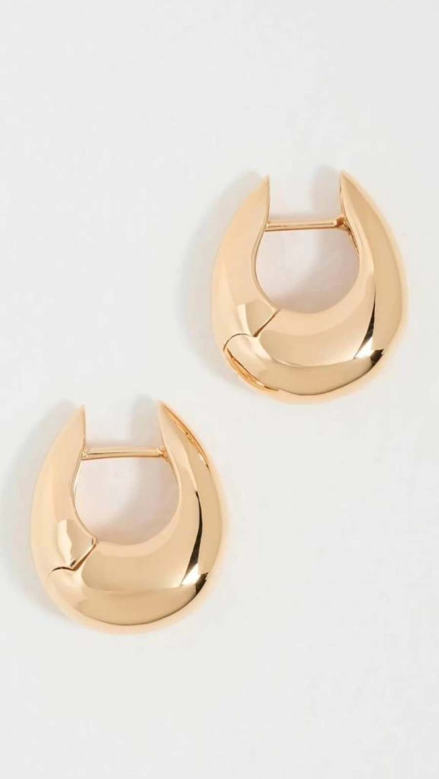 Annika Inez Women's Small Gold Hoop Earrings - Sleek Sloping Hinge Design