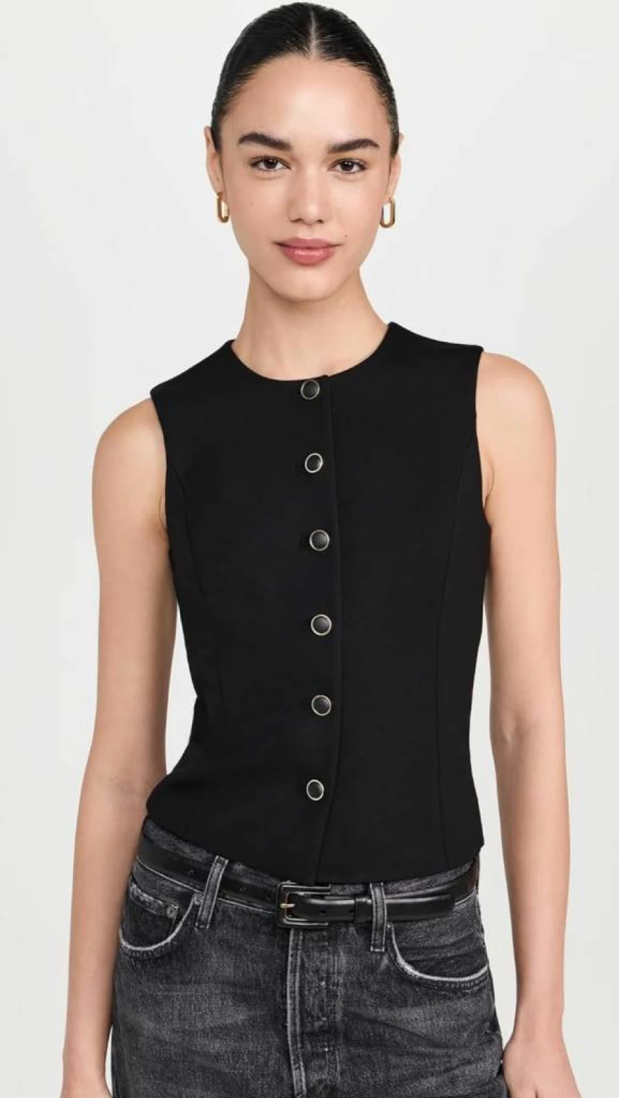 Rag & Bone Women's Irina Button-Up Vest - Classic Denim Waistcoat for Stylish Layering