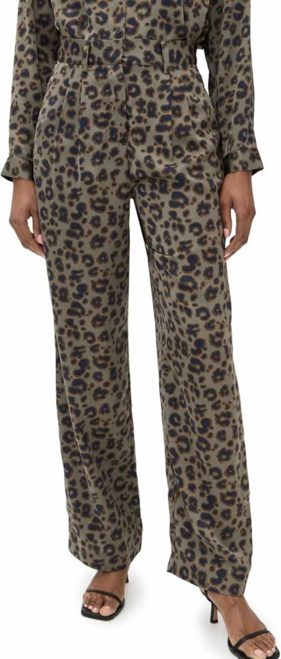 ba&sh Women's Bloy High-Waisted Flare Pants - Classic French Style Stretch Trousers