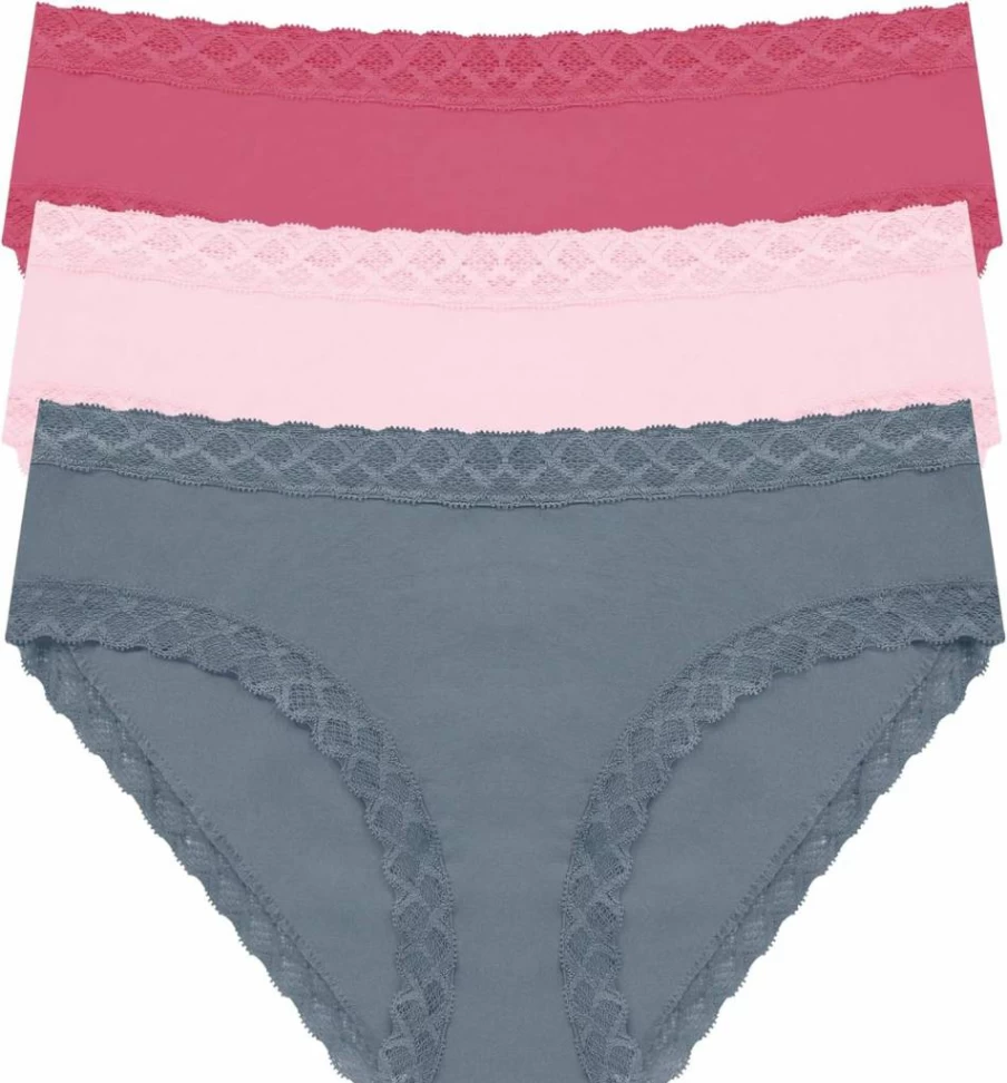 Natori Women's Bliss Girl Brief 3-Pack Cotton Underwear Comfortable Everyday Panties