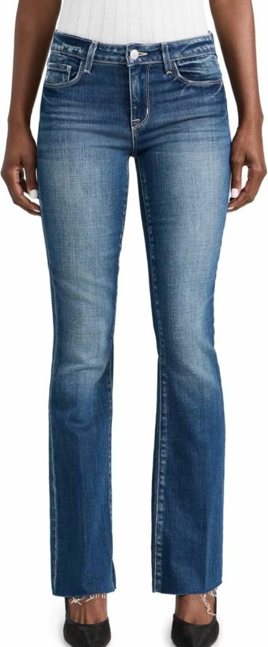 L'AGENCE Women's Sneeki Straight Leg Jeans with Sneaker Detail