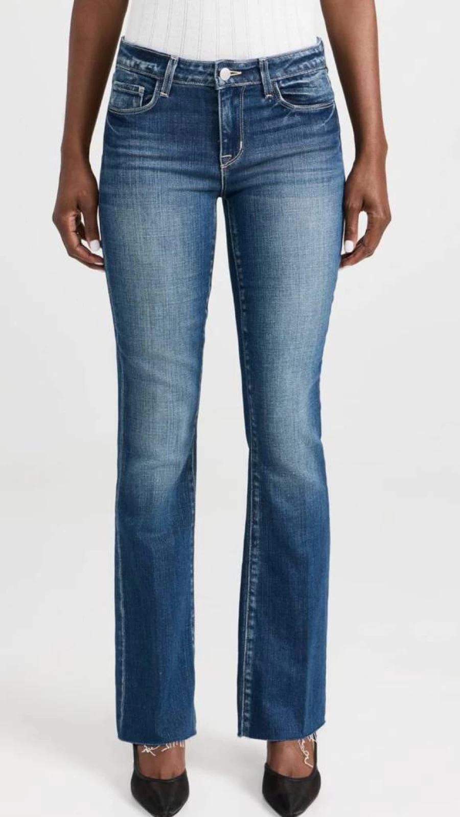 L'AGENCE Women's Sneeki Straight Leg Jeans with Sneaker Detail