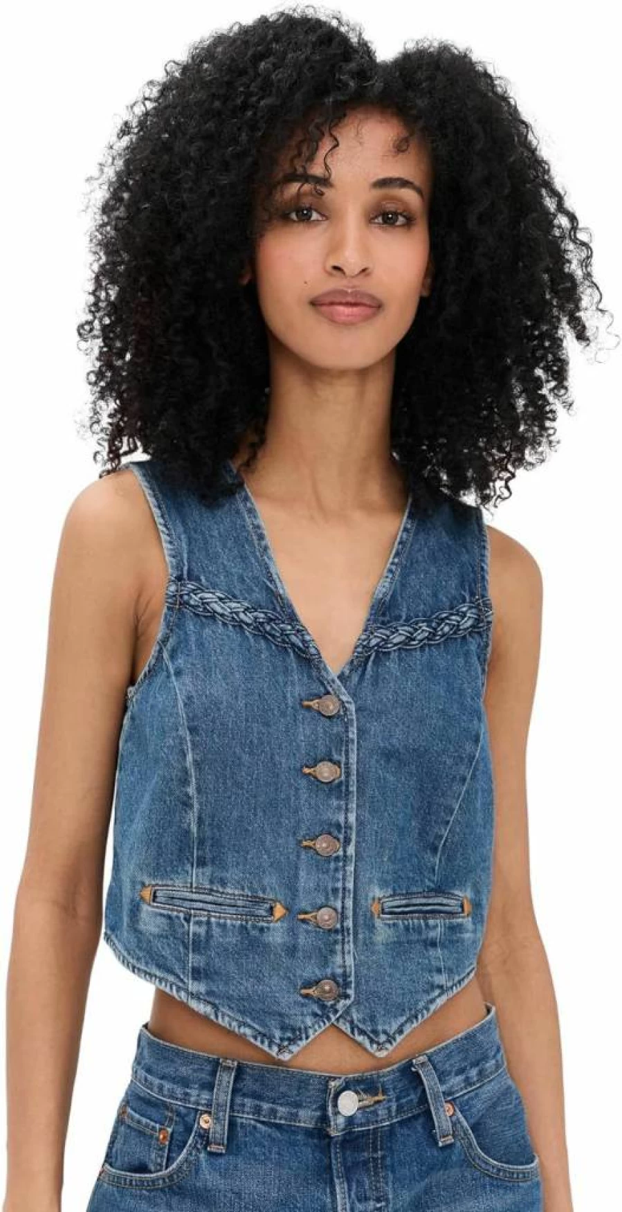 Levi's Women's Braided Vest - Stylish Denim Vest for Women