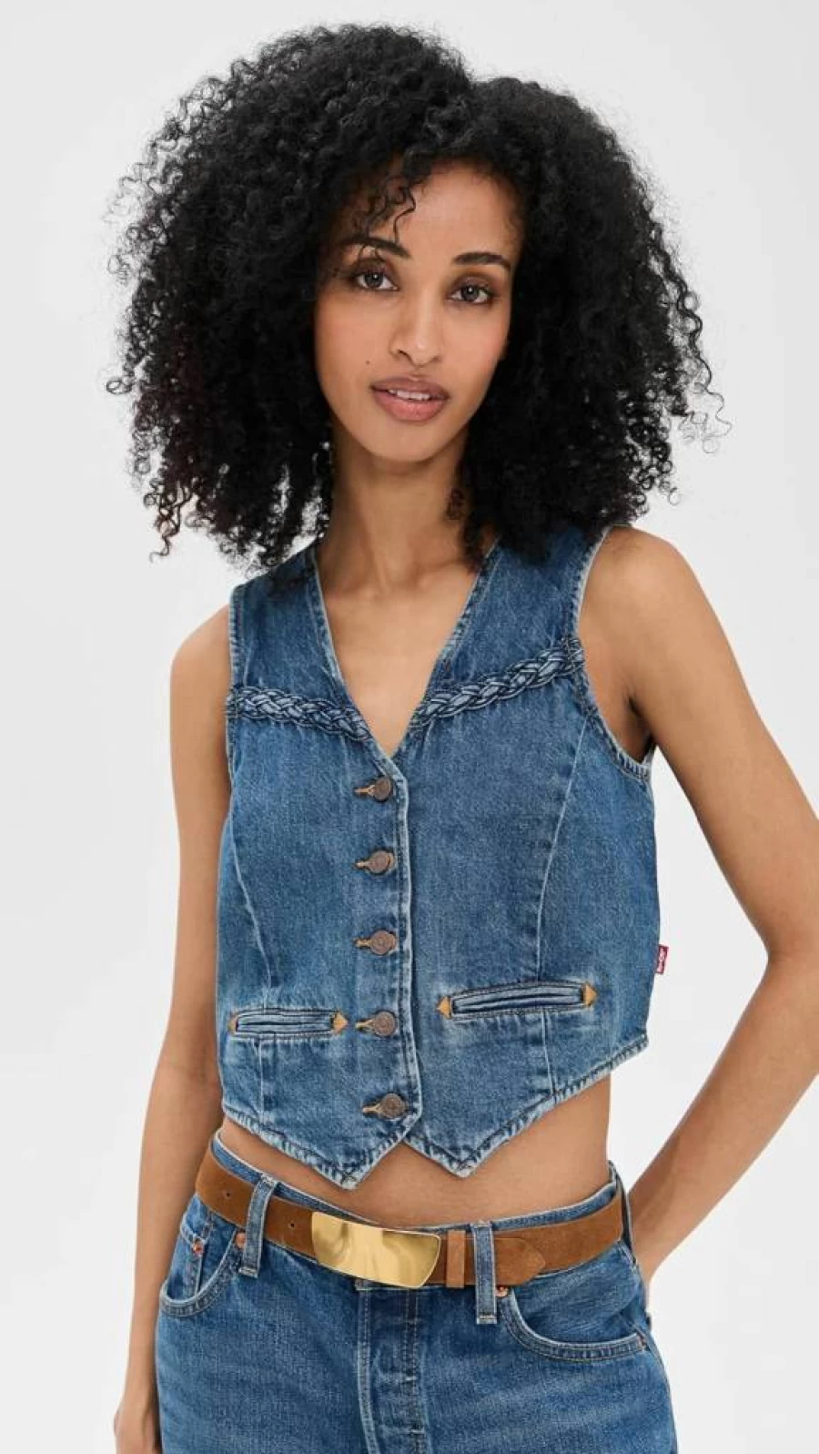 Levi's Women's Braided Vest - Stylish Denim Vest for Women