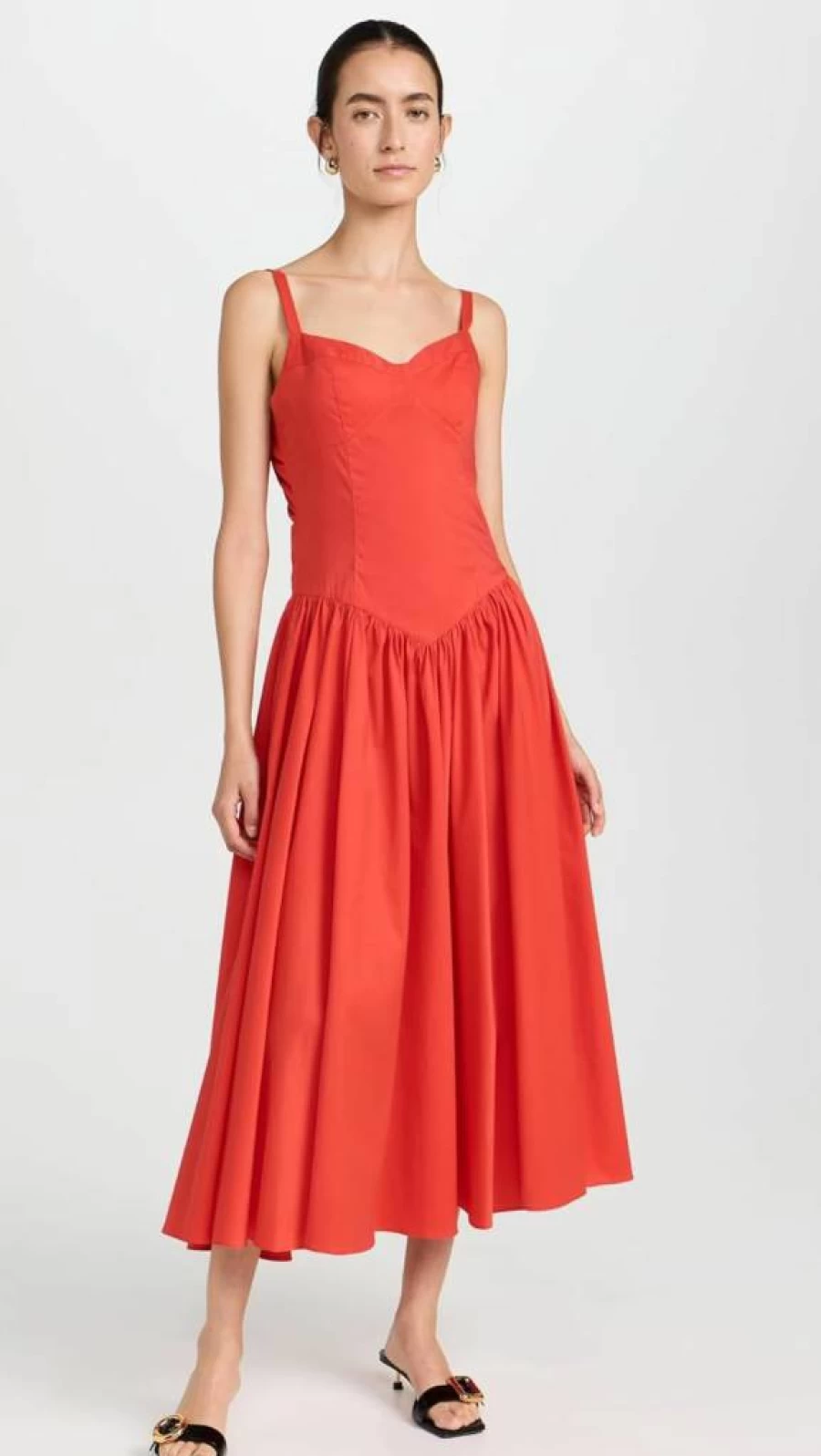 Caroline Constas Women's Orella Scoop Neck Back Midi Dress
