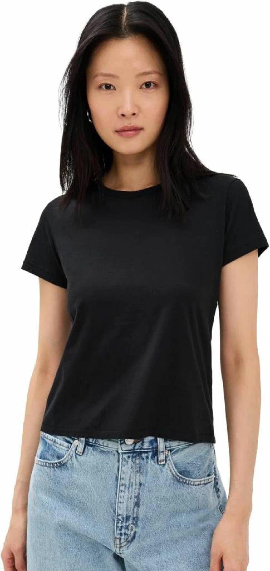 FRAME Women's The Baby Tee - Classic Fit Short Sleeve T-Shirt