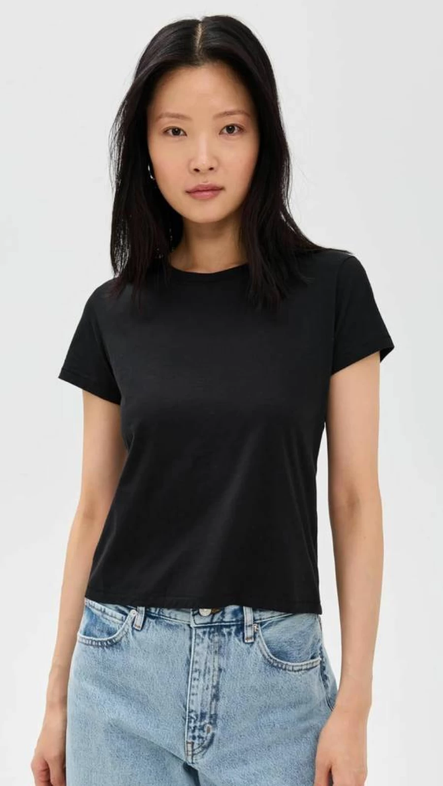 FRAME Women's The Baby Tee - Classic Fit Short Sleeve T-Shirt