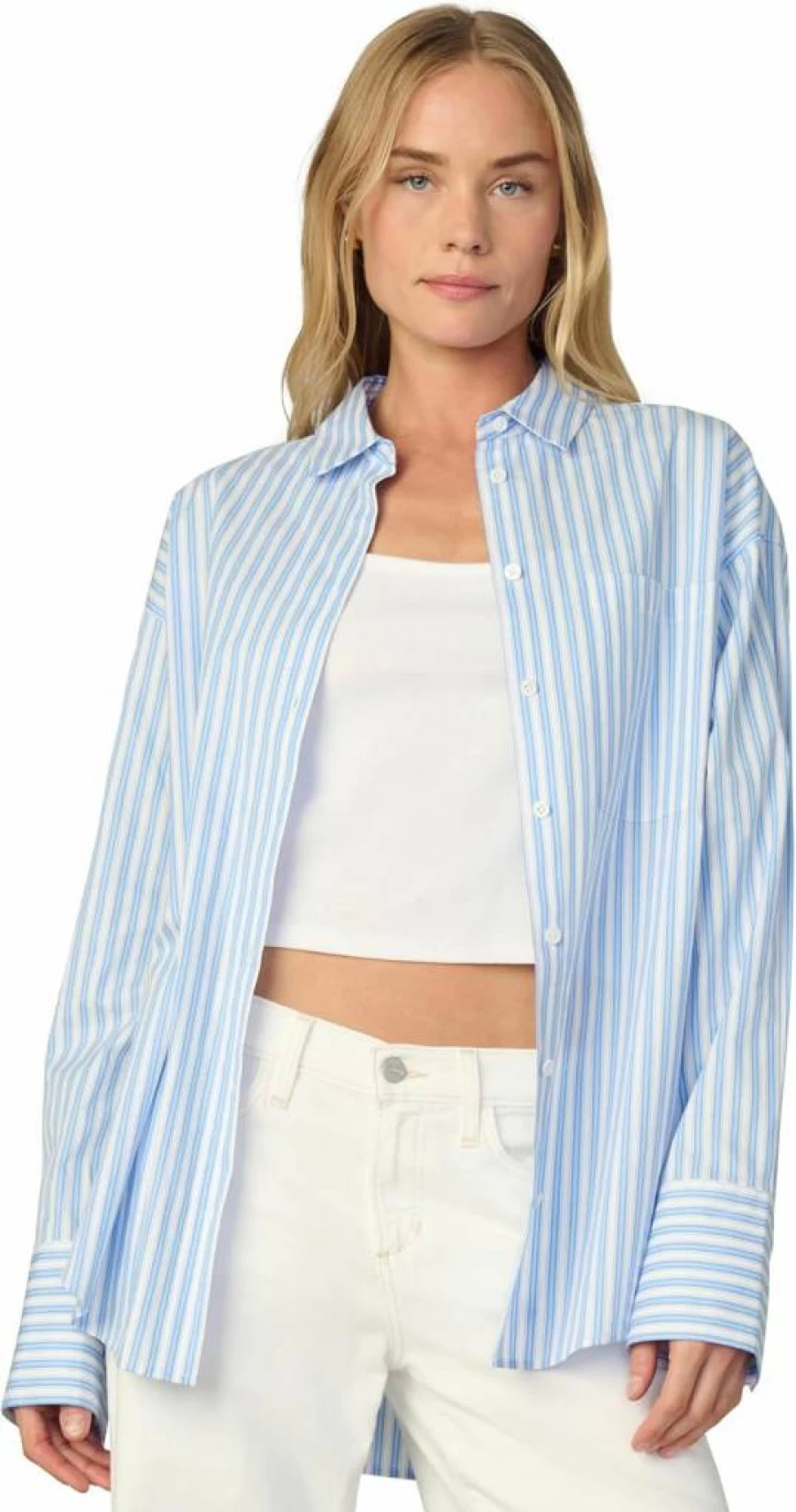 Joe's Women's Boyfriend Button-Down Shirt Long Sleeve Casual Comfort Fit Top