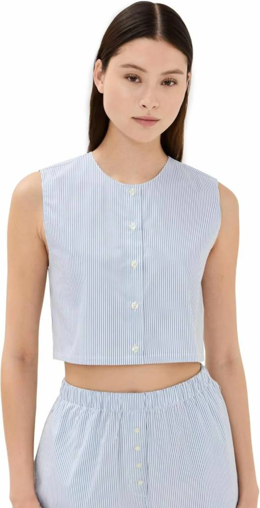 Leset Women's Yoshi Crewneck Sweater Vest - Casual Knit Sleeveless Top