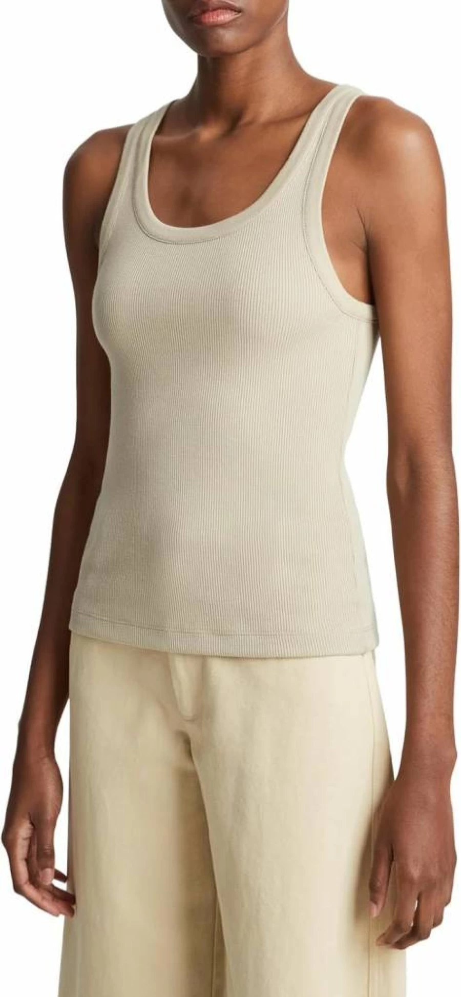 Vince Women's Scoop Neck Tank Top - Soft Casual Stretch Fit Basic Camisole