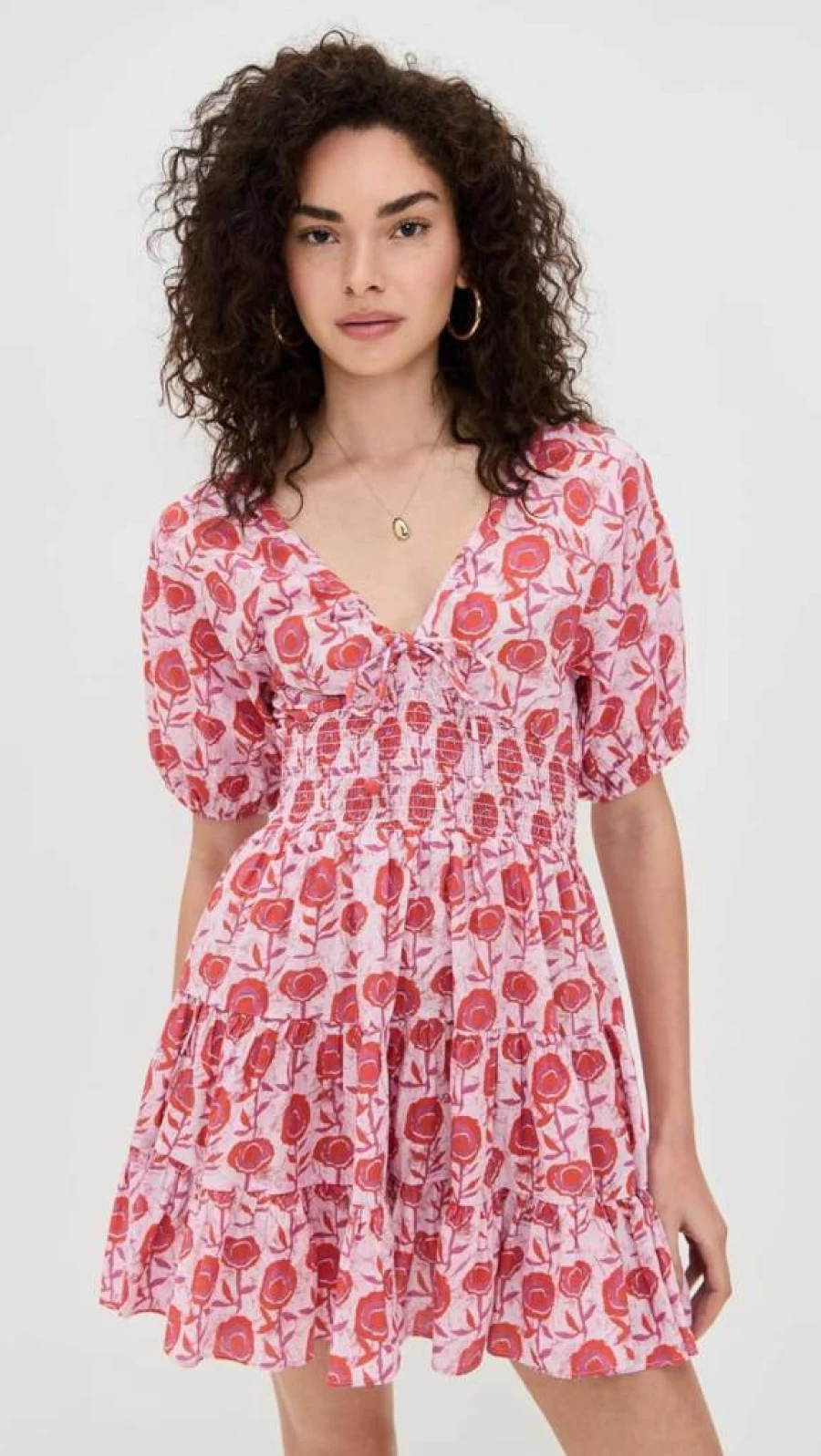 Saylor Women's Greyson Floral Batik Mini Dress – Stylish Summer Casual Outfit