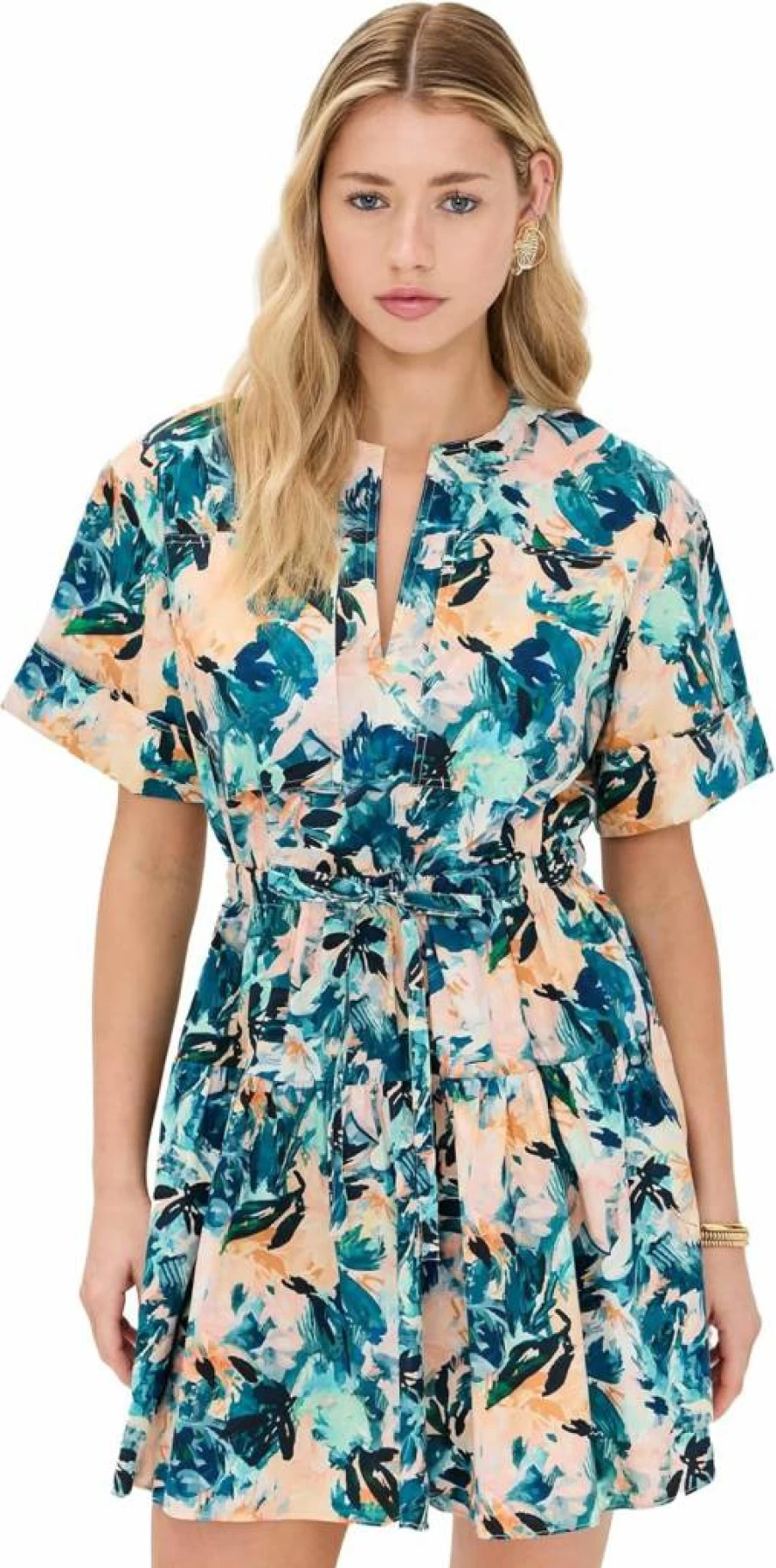 Ulla Johnson Women's Nadira Floral Printed Midi Dress with Ruffled Hem
