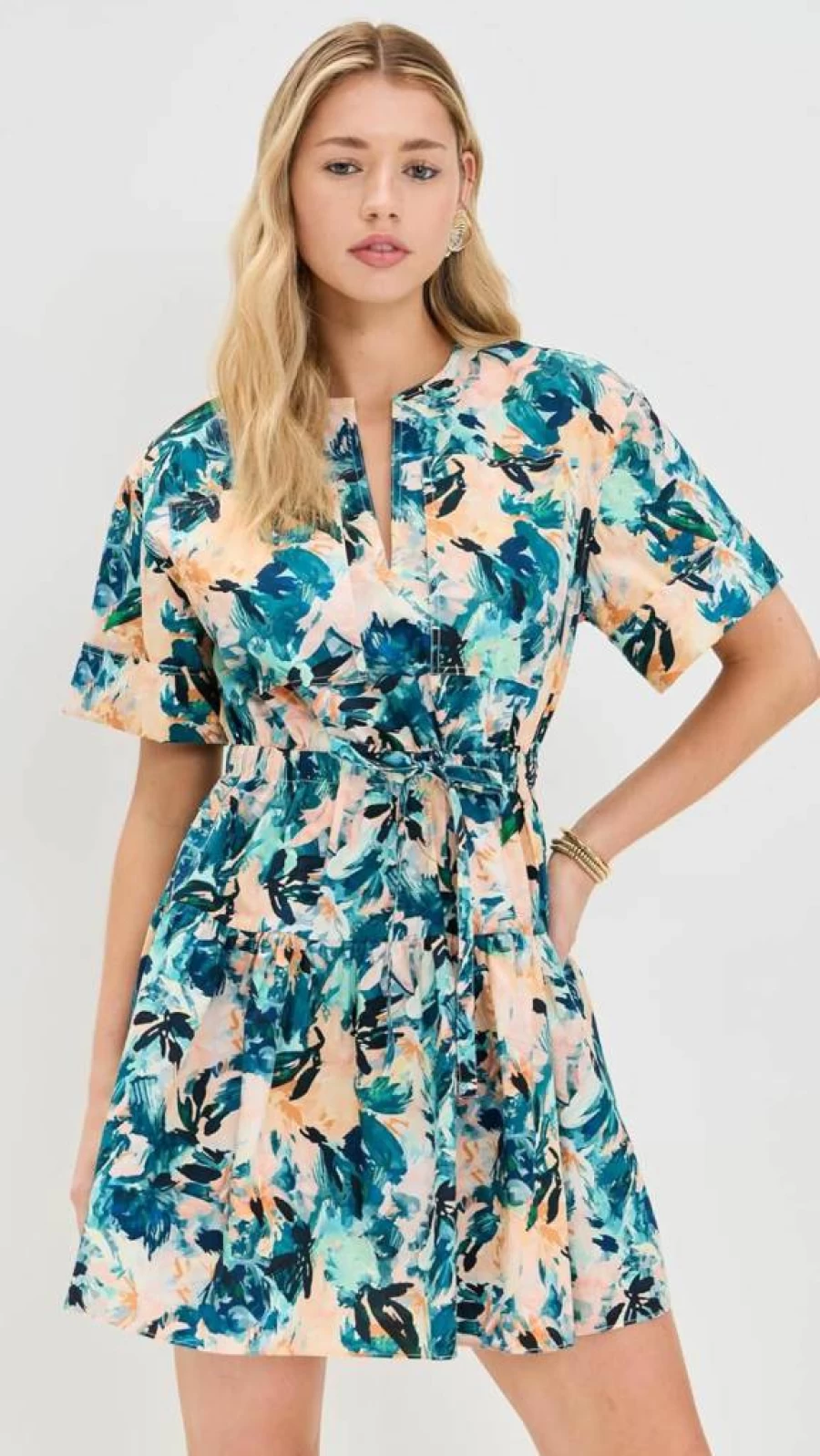 Ulla Johnson Women's Nadira Floral Printed Midi Dress with Ruffled Hem