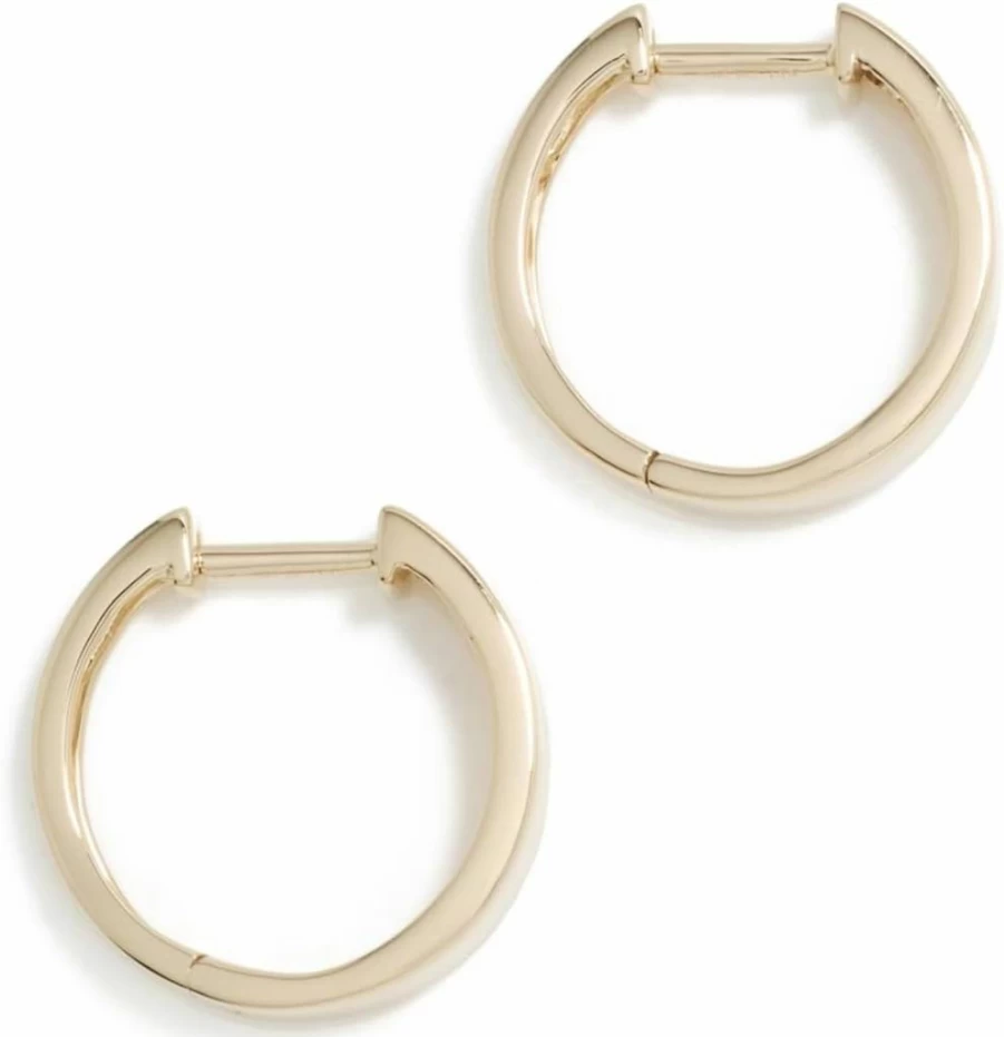 EF Collection 14K Gold Charlie Hoop Earrings for Women