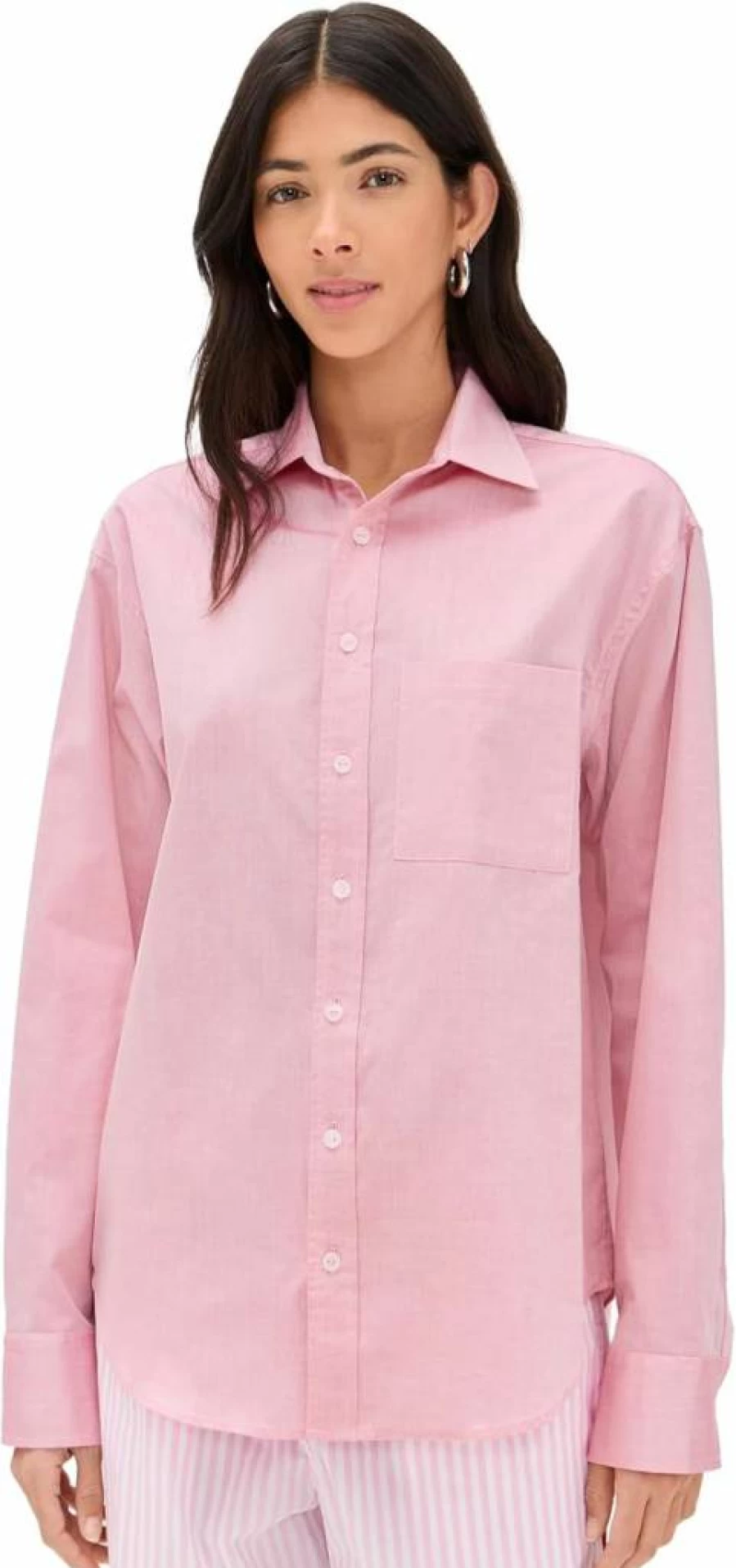 DONNI. Women's Oxford Shirt Classic Fit Button-Down Top for Women