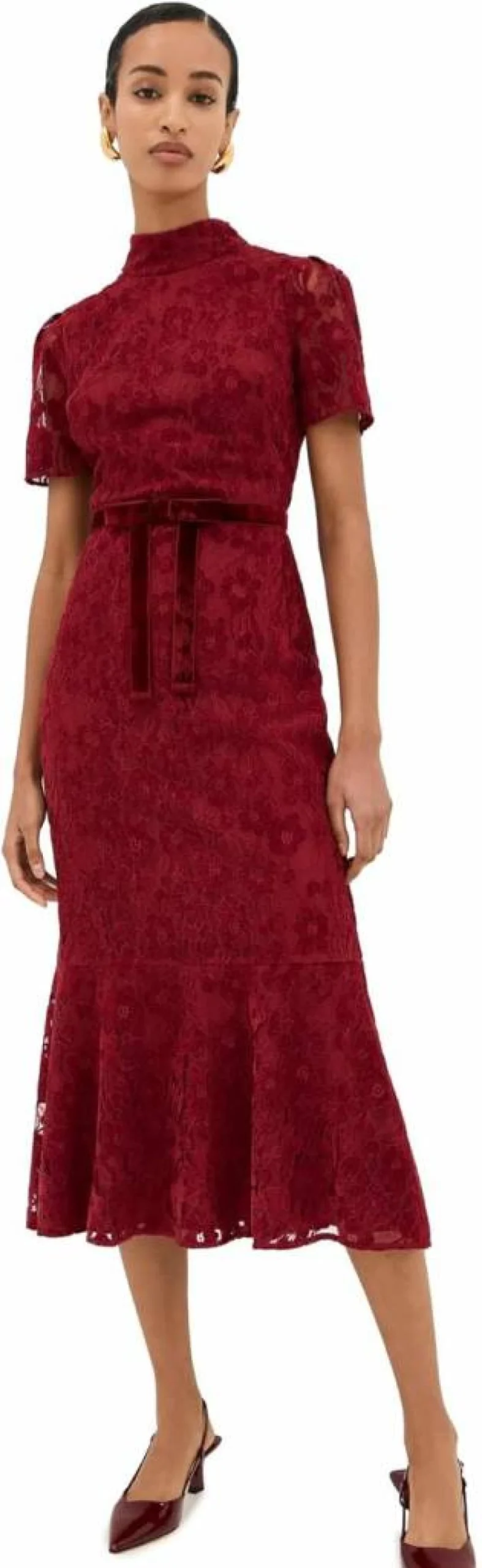Shoshanna Women's Scarlett Velvet Lace Pierre Dress - Elegant Velvet & Lace Formal Gown for Women