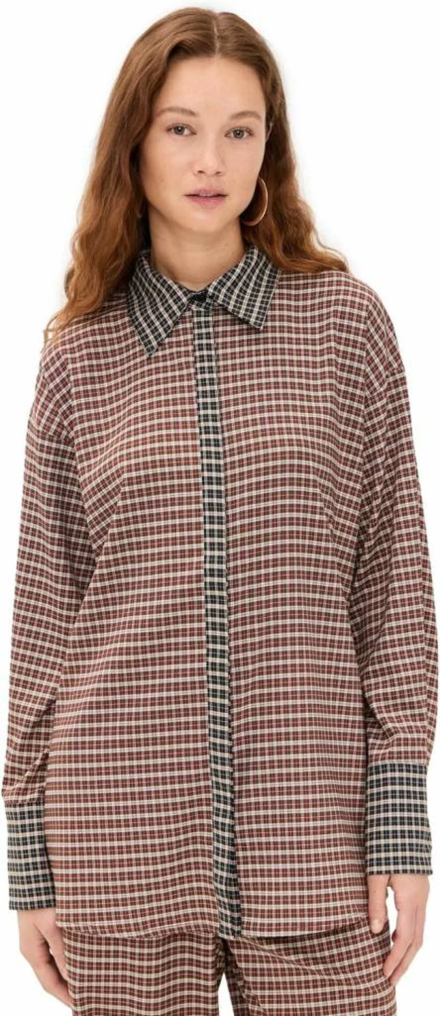 Lioness Women's Oversized Boyfriend Shirt - Stylish Casual Long Sleeve Top