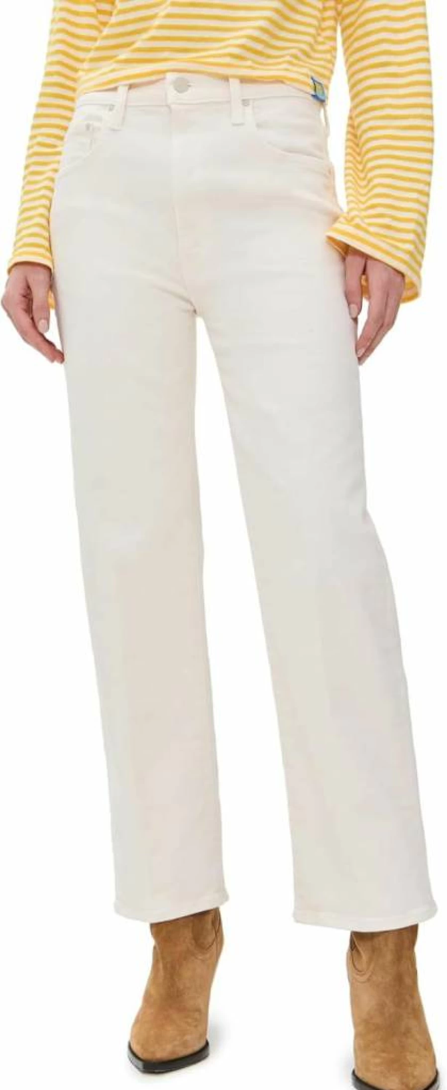 MOTHER Women's The Rambler Ankle Jeans - High-Rise Slim Fit Denim Pants for Women
