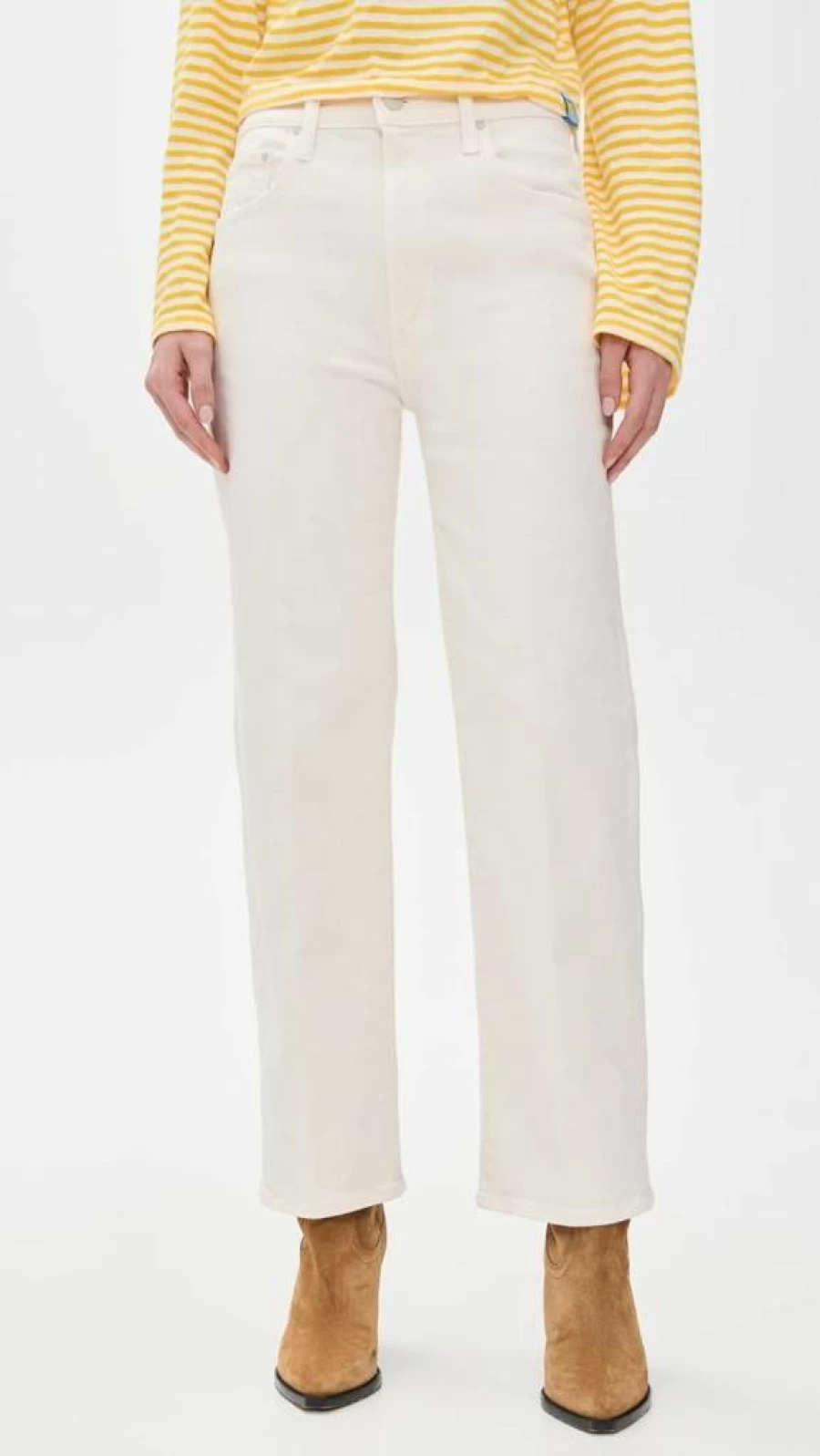 MOTHER Women's The Rambler Ankle Jeans - High-Rise Slim Fit Denim Pants for Women