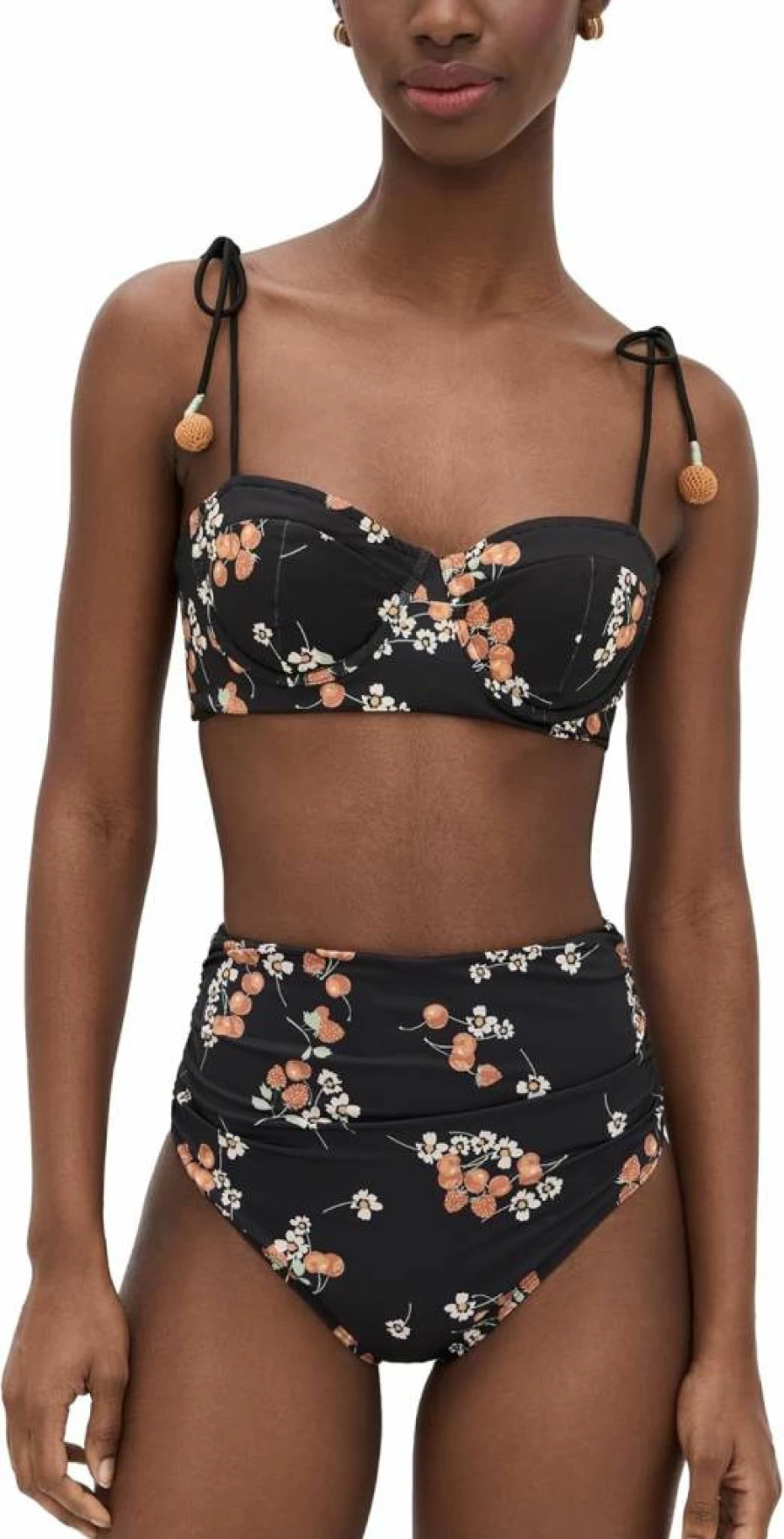 Sea Women's Cherry Red Bustier Swim Top - Sexy Push-Up Bikini Top for Summer Beach