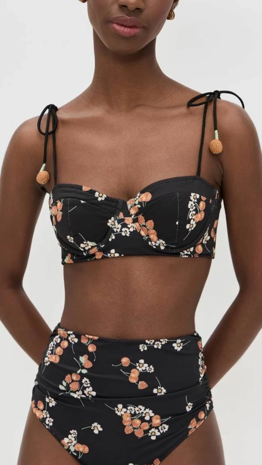 Sea Women's Cherry Red Bustier Swim Top - Sexy Push-Up Bikini Top for Summer Beach