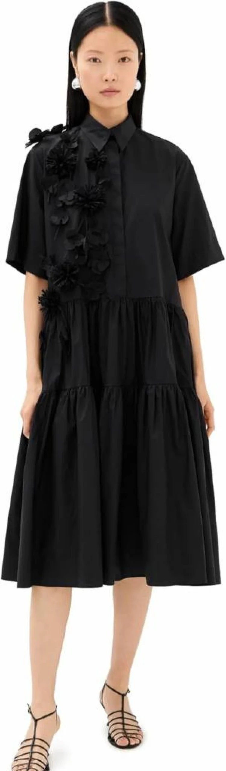 MEIMEIJ Floral Print Short Sleeve Shirt Dress for Women - Stylish Midi Length Summer Casual Wear
