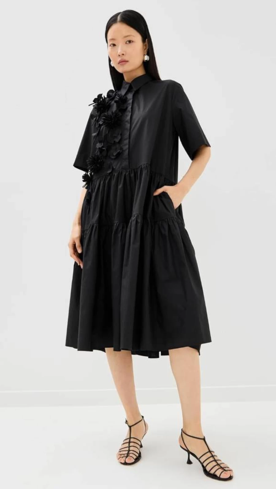 MEIMEIJ Floral Print Short Sleeve Shirt Dress for Women - Stylish Midi Length Summer Casual Wear