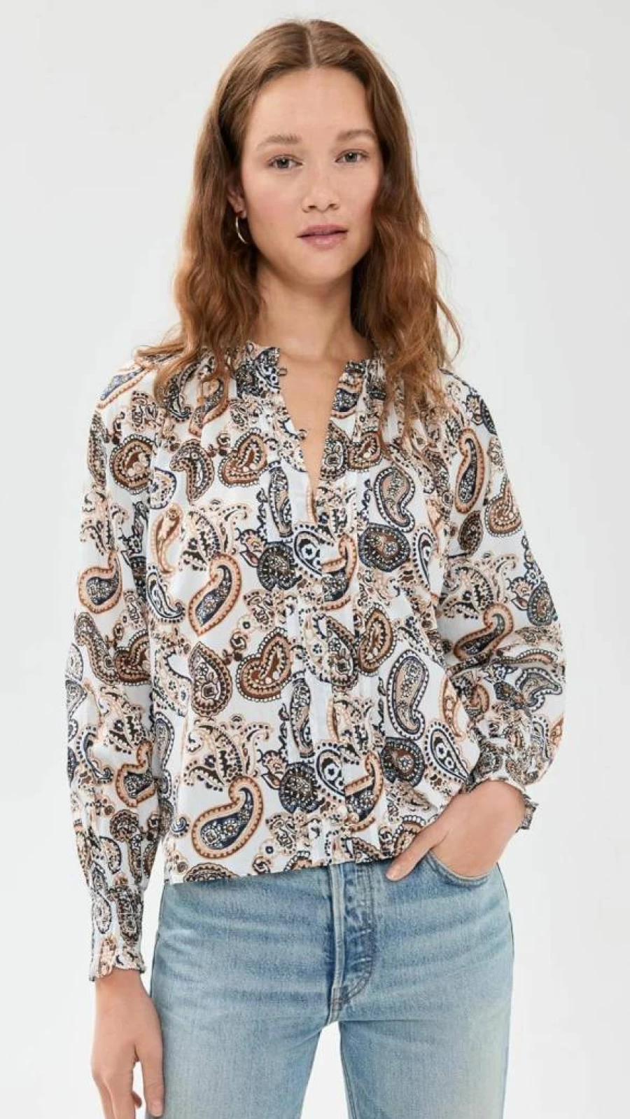 Cleobella Women's Ivy Blouse - Boho Chic Floral Print Top for Women