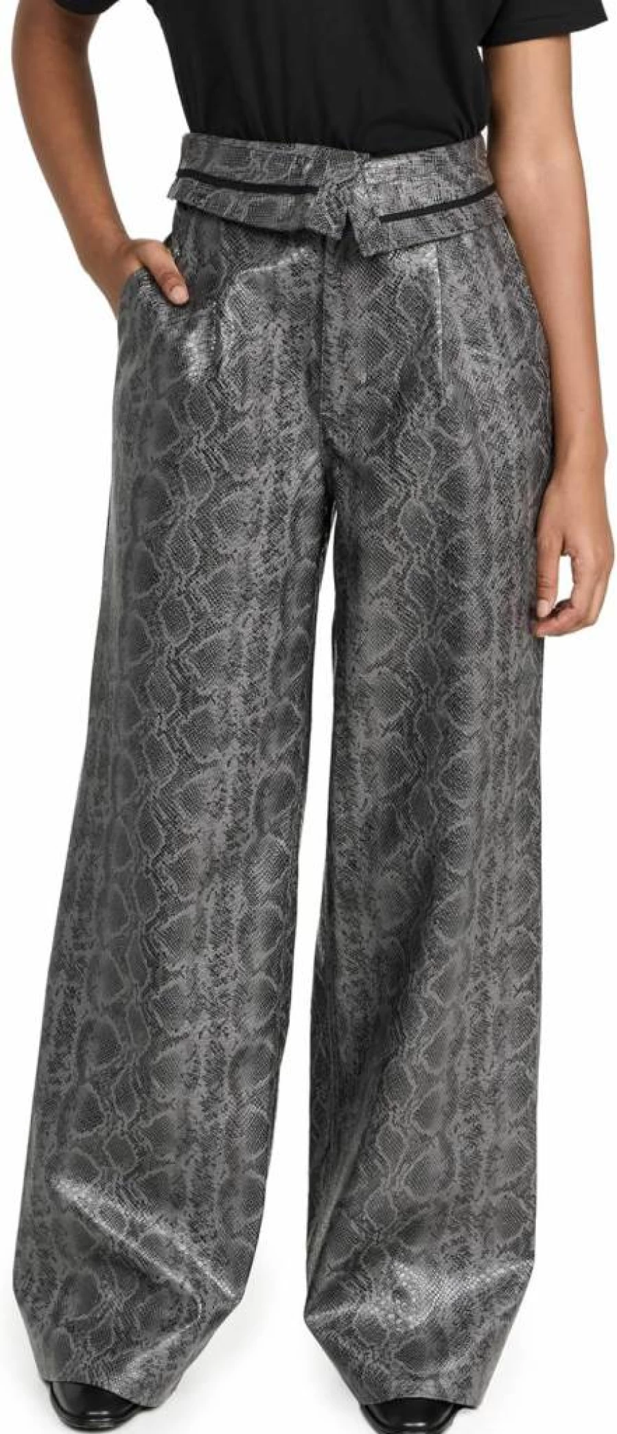 AFRM Women's Tyler Fold Over High-Waisted Trousers - Comfortable Casual Lounge Pants