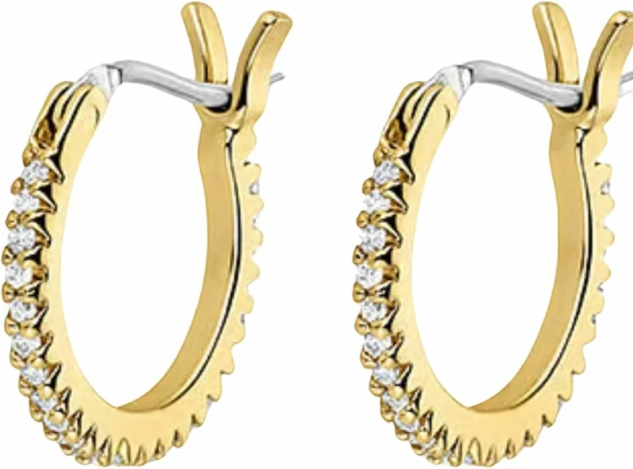 Gorjana Madison 18K Gold Plated Cubic Zirconia Mini Hoop Earrings with Surgical Steel Post - Lightweight Huggie Studs