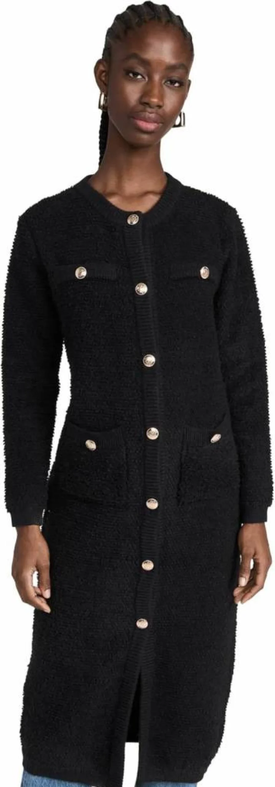 Line & Dot Women's Ivy Boucle Cardigan - Soft Knit Open Front Sweater Casual Chic
