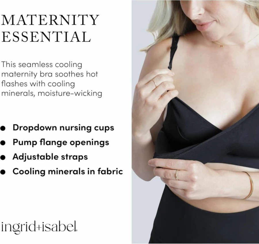 Ingrid & Isabel 3-in-1 Cooling Maternity Bra for Nursing, Pumping & Breastfeeding