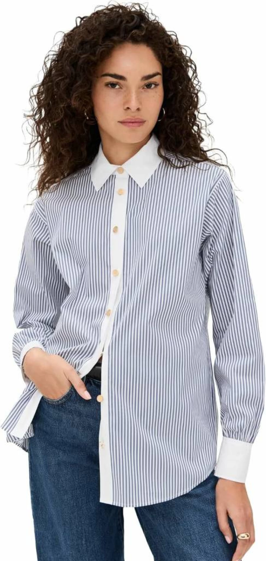 FRAME Women's The Borrowed Shirt - Classic Button-Down Shirt for Women