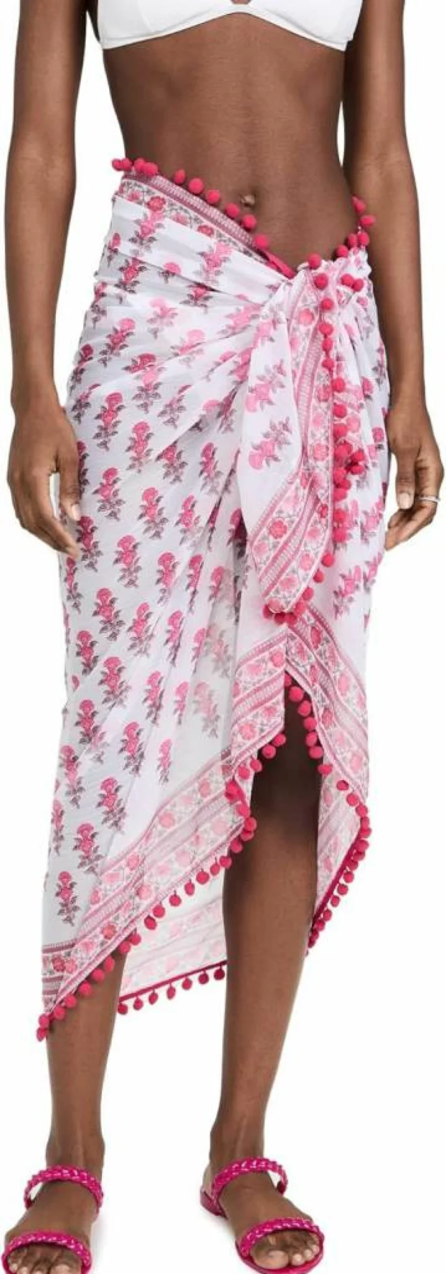 Playa Lucila Women's Stylish Border Print Sarong - Beach Cover-Up, Swimwear Wrap, Summer Fashion