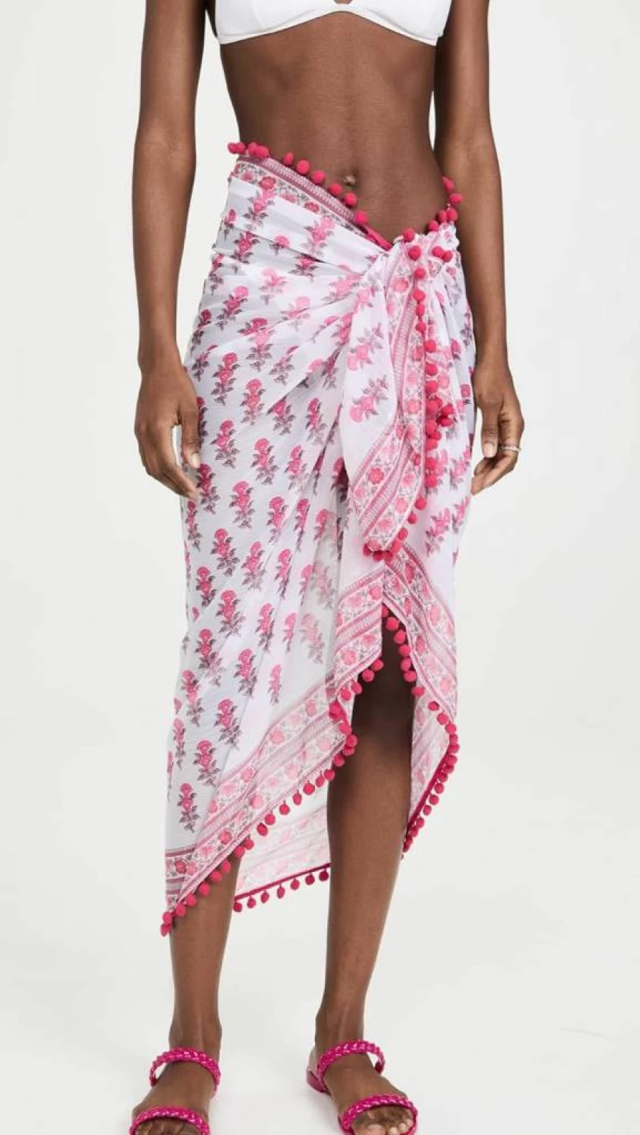 Playa Lucila Women's Stylish Border Print Sarong - Beach Cover-Up, Swimwear Wrap, Summer Fashion