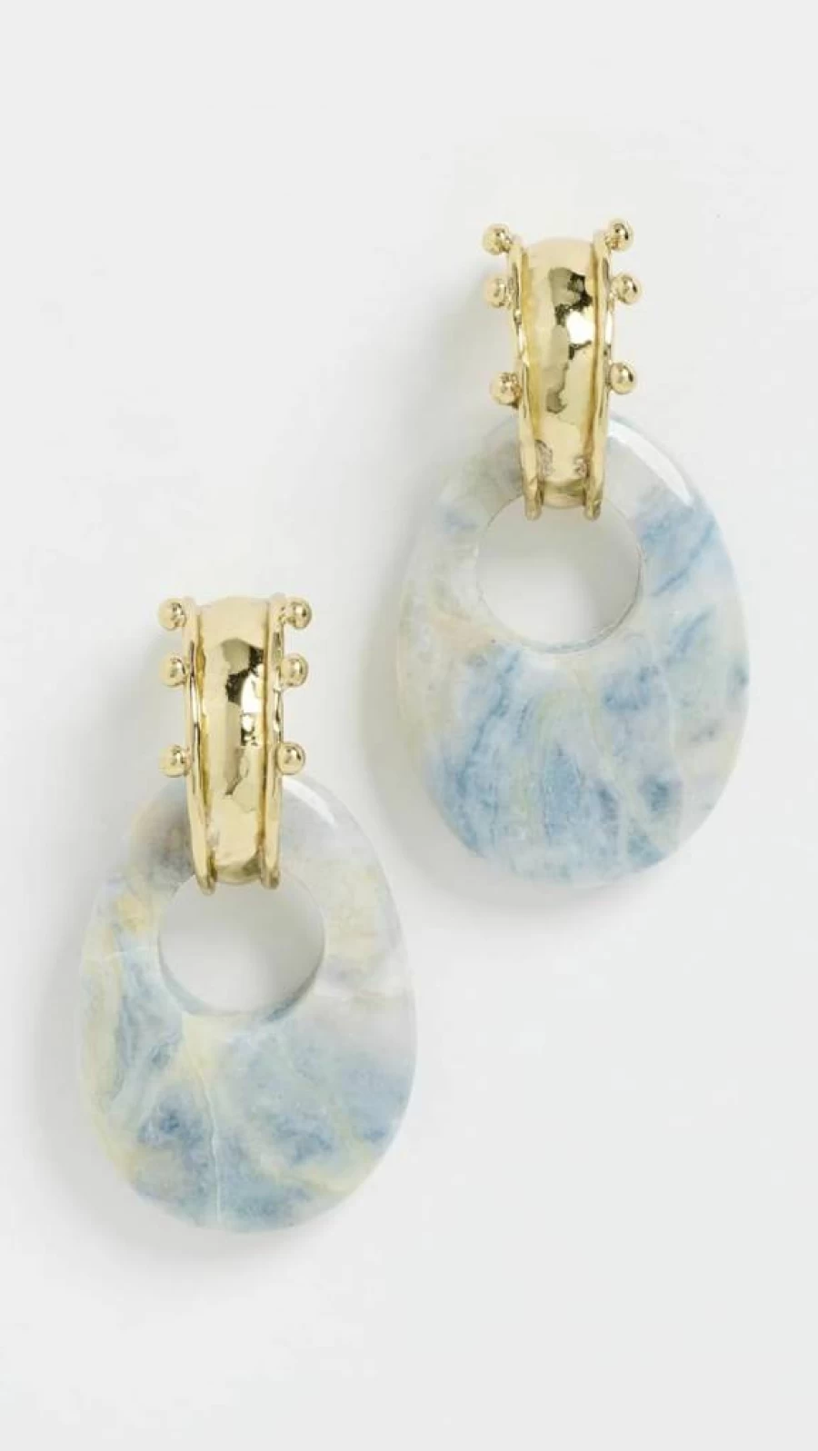 Ulla Johnson Nalani Geo Stone Stud Earrings for Women - Handcrafted Bohemian Jewelry
