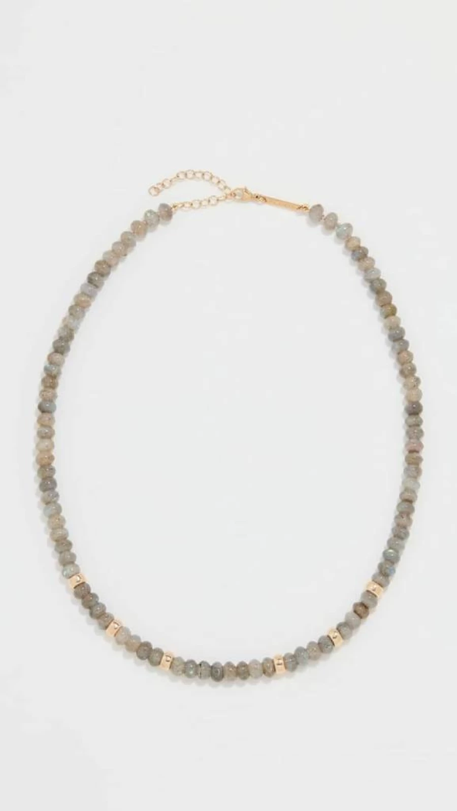 ZOE CHICCO 14K Gold Labradorite Beaded Necklace for Women - Elegant Rondelle Stone Jewelry