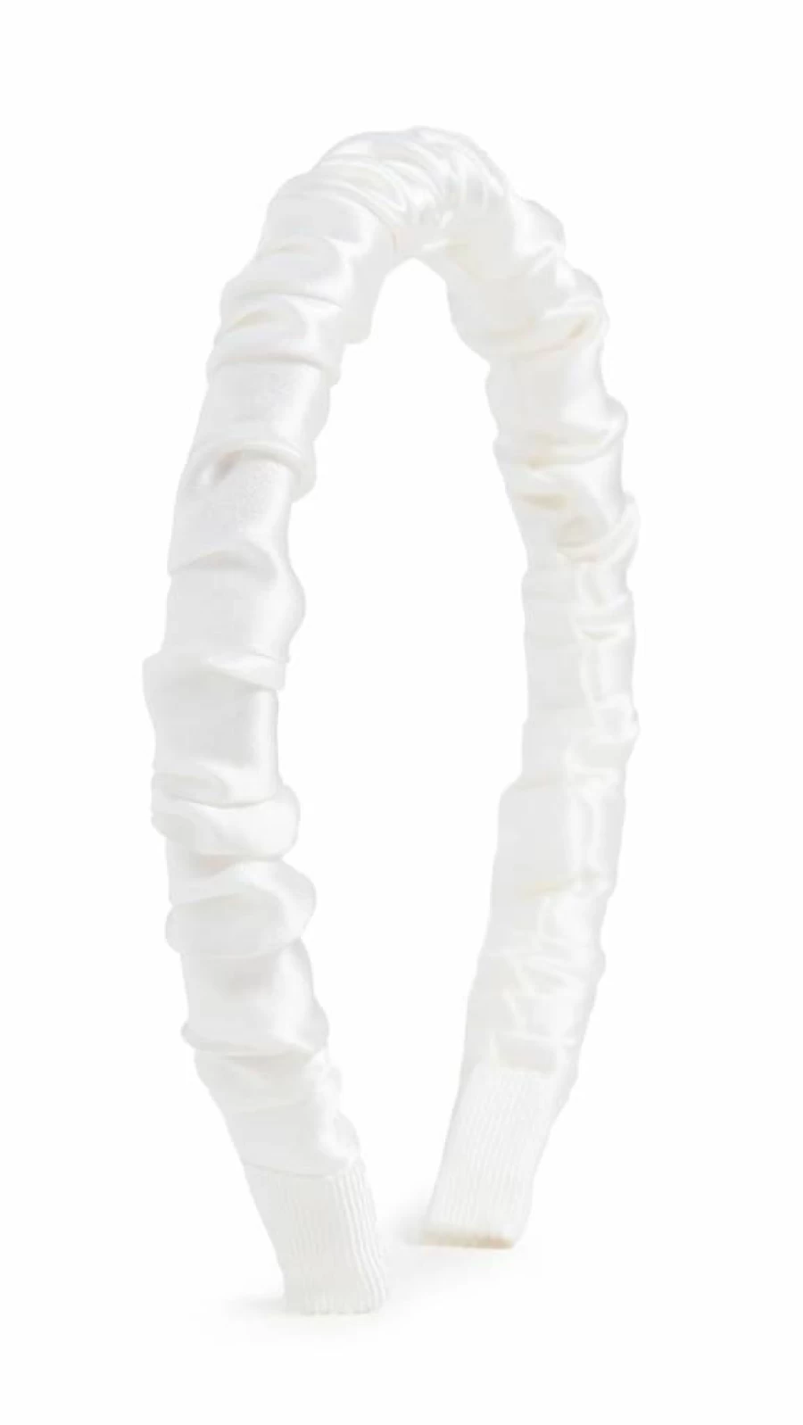 Jennifer Behr Rory Silk Satin Headband for Women - Cream & White One Size Hair Accessory