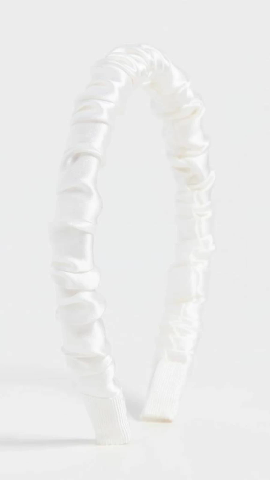 Jennifer Behr Rory Silk Satin Headband for Women - Cream & White One Size Hair Accessory