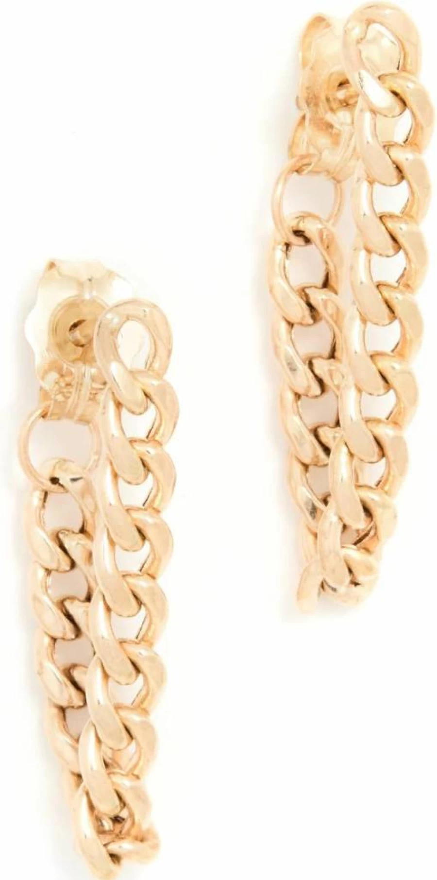 ZOE CHICCO 14K Gold Small Curb Chain Huggie Hoop Earrings for Women