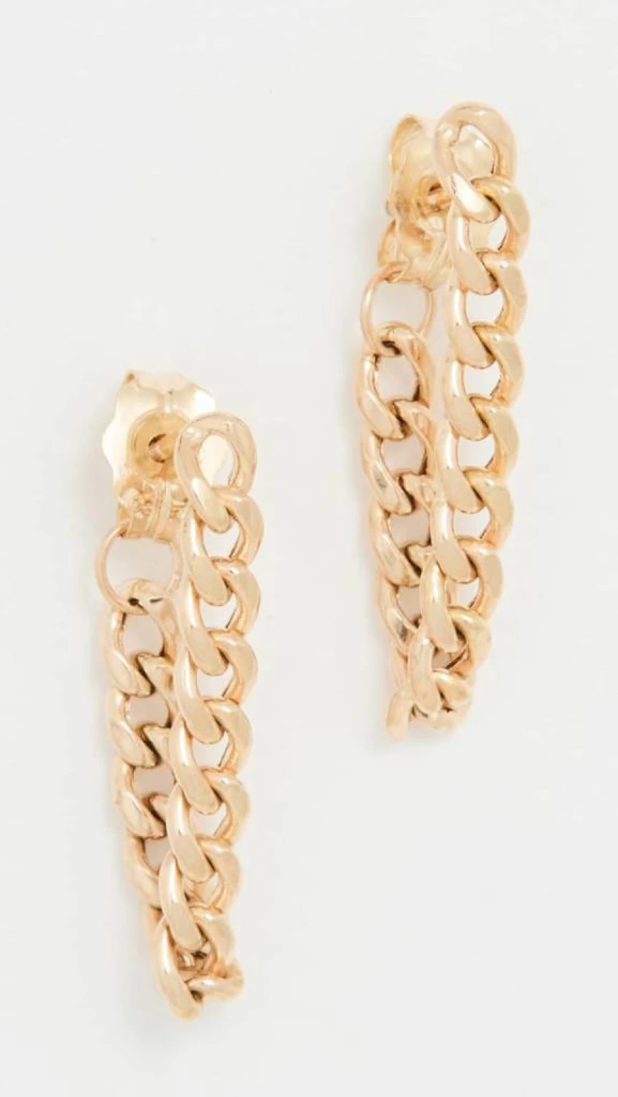 ZOE CHICCO 14K Gold Small Curb Chain Huggie Hoop Earrings for Women